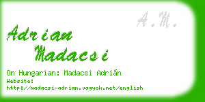 adrian madacsi business card